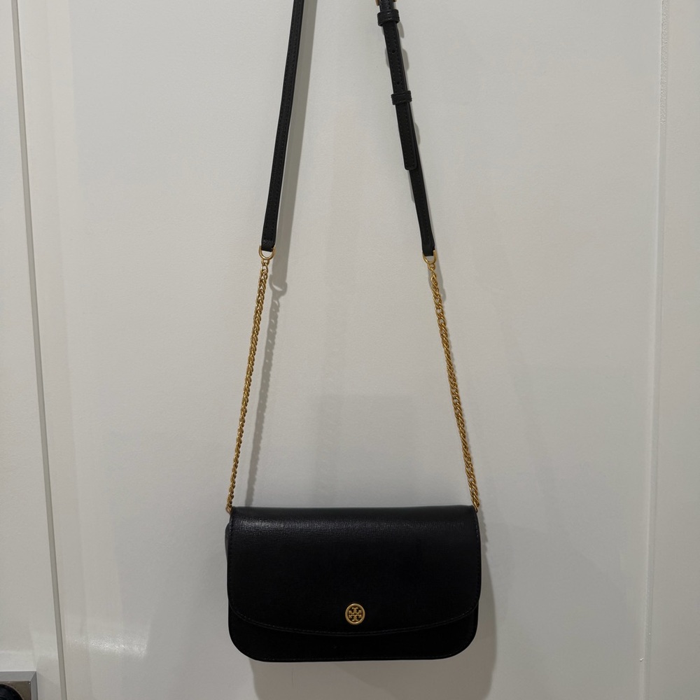 Tory Burch Black and Gold Crossbody Bag - Picture 2 of 10